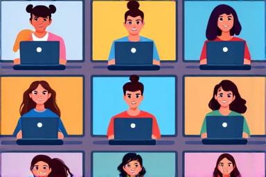 Grupo de personas participando en un webinar online sobre salud y bienestar, cada uno desde su ordenador.